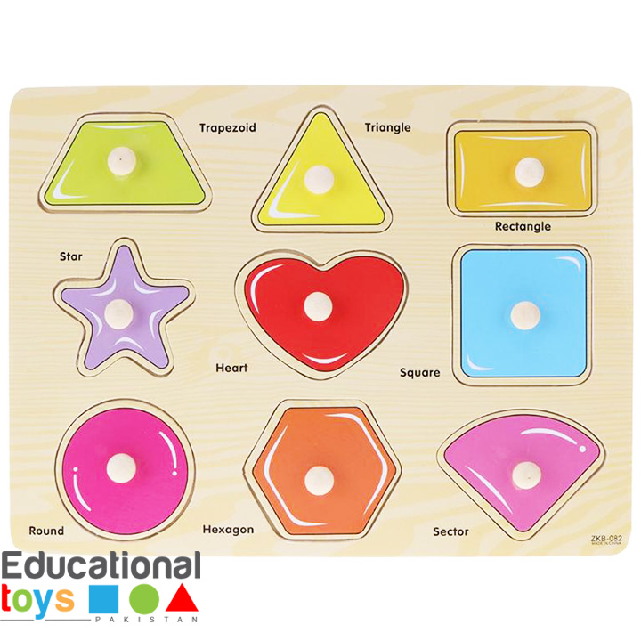 Shapes Wooden Peg Puzzle – Printed Board