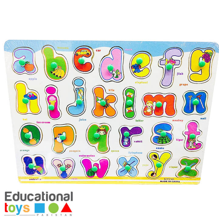 Small Letter abc Wooden Peg Puzzle
