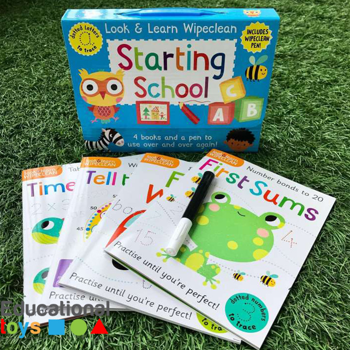 Starting School: Four Books and a Pen to Use Over & Over Again! (Look & Learn Wipe-Clean Books)