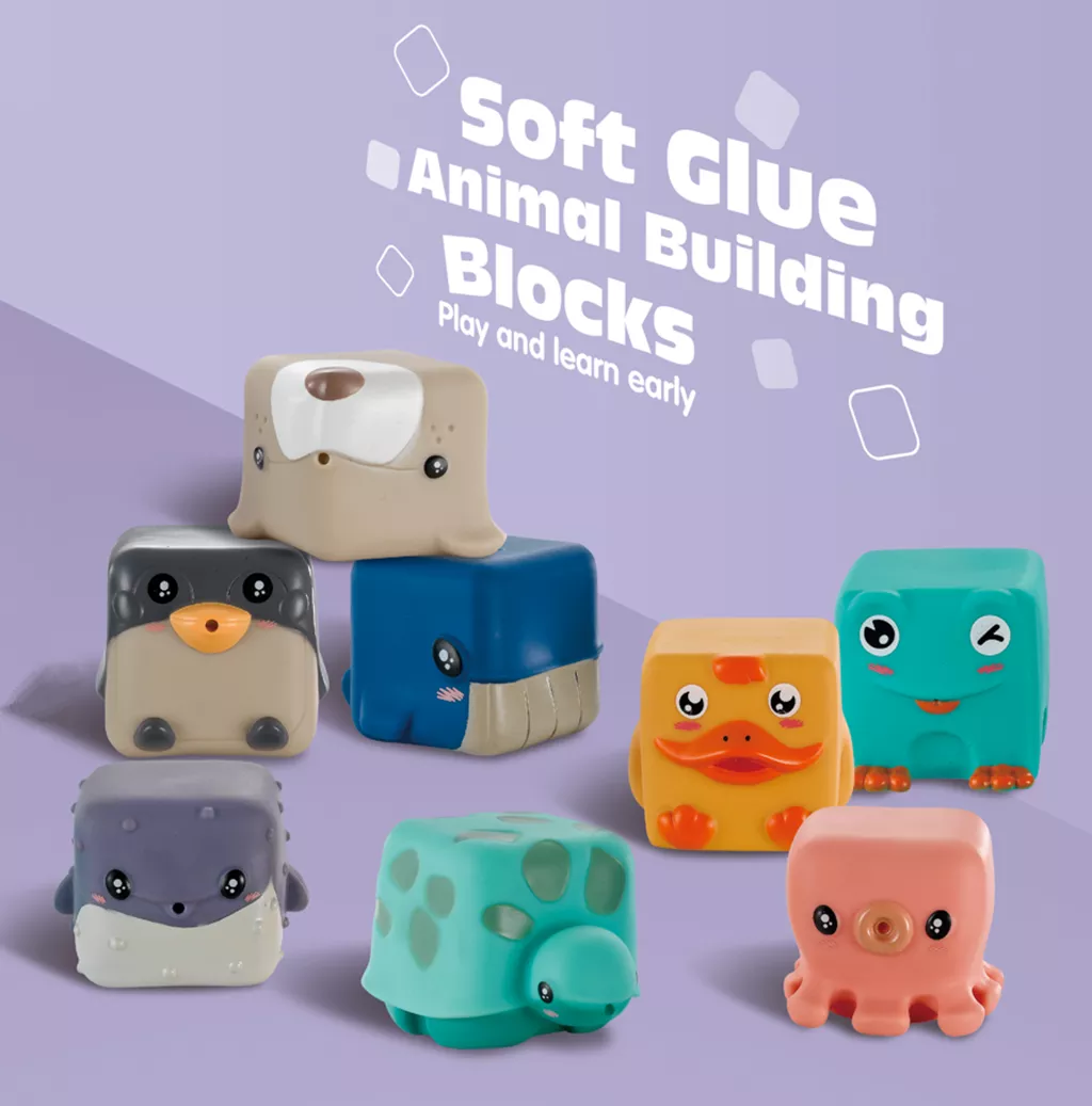 Animal Shaped Baby Soft Blocks – 8 pieces