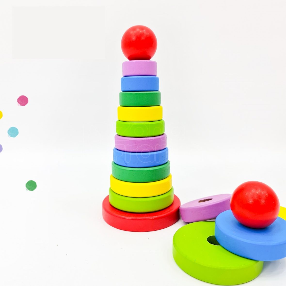 Wooden Ring Tower – Big (11 Steps)