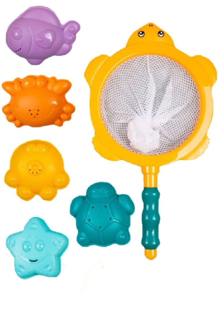 Huanger Bath Toy Set with Fishing Net