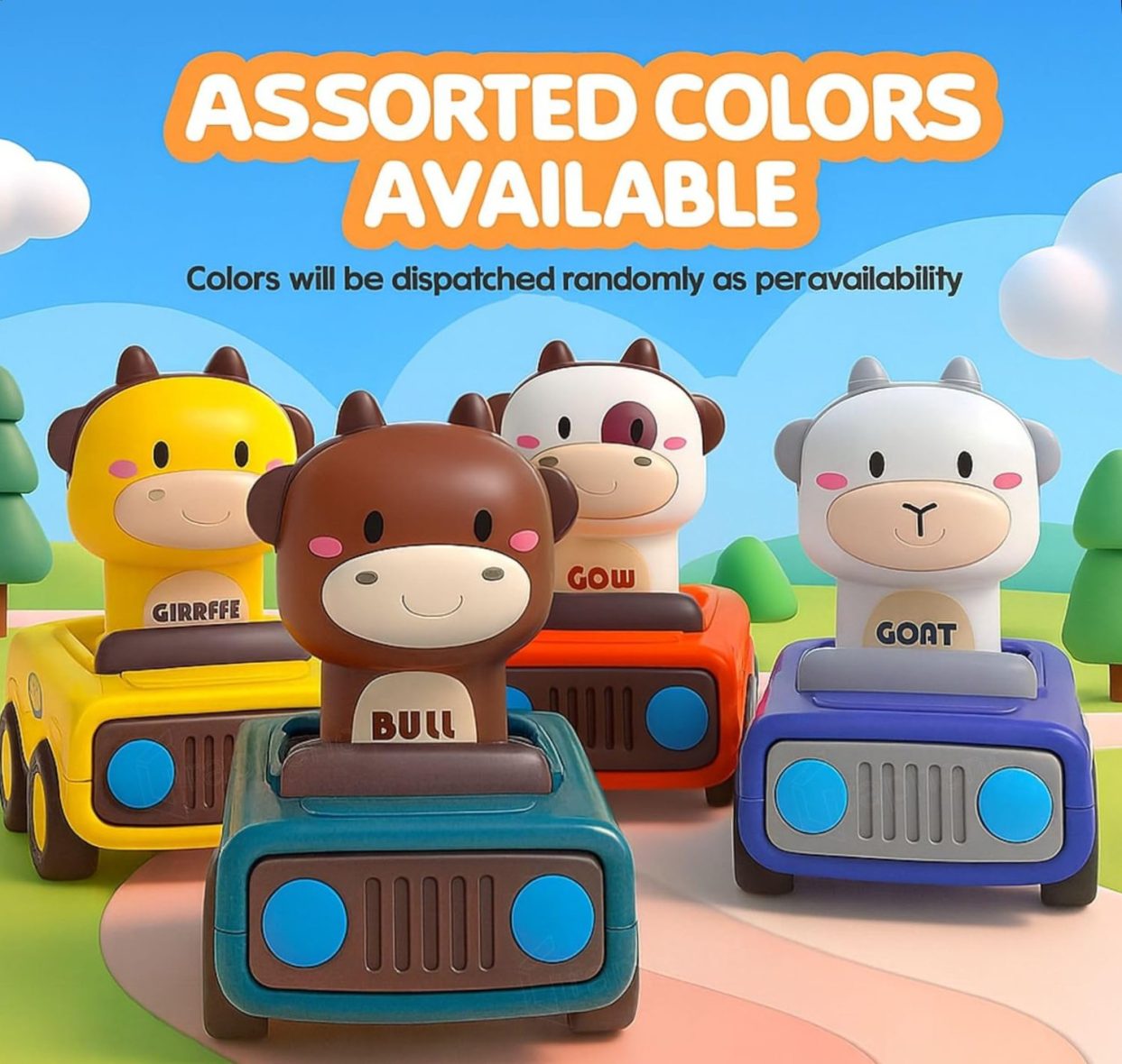 Press and Go Animal Racing Cars (1 piece)